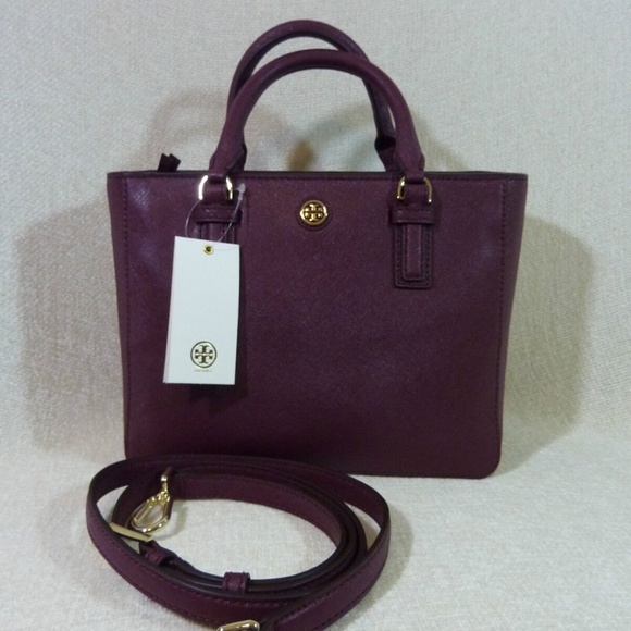 NEW Tory Burch Robinson Shiraz Saffiano Leather Square Mini Tote Crossbody Bag - Picture 2 of 12
